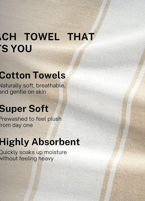 Cotton Turkish Beach Towel Towels Oversized 36"X72" Pool Absorbent Extra Large Quick Dry Sand Travel Towel (Beige, 4 Pack)