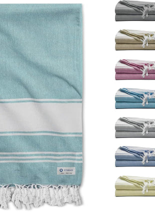 Cotton Turkish Beach Towel Towels Oversized 36"X72" Pool Absorbent Extra Large Quick Dry Sand Travel Towel (Beige, 4 Pack)