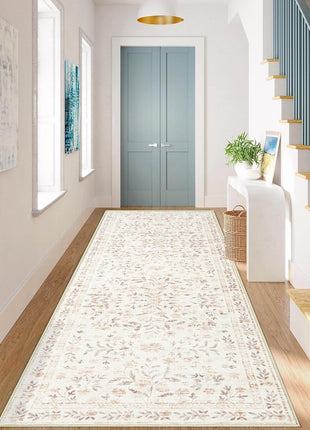 Moroccan Large Area Rug 5X7 - Soft Machine Washable Geometric Boho Distressed Farmhouse Rug Morden Stain Resistant Indoor Floor Carpet for Bedroom Dining Table Nursery Home Office (5 X 7, Beige)