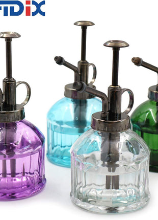 Transparent Glass Watering Spray Bottle,Plant Mister with Plastic Bronze Plastic Top Pump, Glass Small Watering Can for Indoor Potted Plant, Outdoor Indoor Garden, Plants, Cleaning Solutions