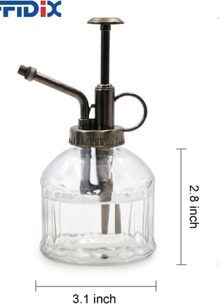 Transparent Glass Watering Spray Bottle,Plant Mister with Plastic Bronze Plastic Top Pump, Glass Small Watering Can for Indoor Potted Plant, Outdoor Indoor Garden, Plants, Cleaning Solutions