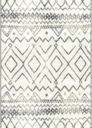 Abstract Diamond Modern Distressed Non Slip Runner Rug for Hallway Entry Way Floor Carpet [Made in USA], 2'6 X 10, Neutral