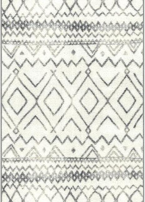Abstract Diamond Modern Distressed Non Slip Runner Rug for Hallway Entry Way Floor Carpet [Made in USA], 2'6 X 10, Neutral