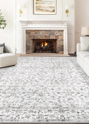 Moroccan Large Area Rug 5X7 - Soft Machine Washable Geometric Boho Distressed Farmhouse Rug Morden Stain Resistant Indoor Floor Carpet for Bedroom Dining Table Nursery Home Office (5 X 7, Beige)