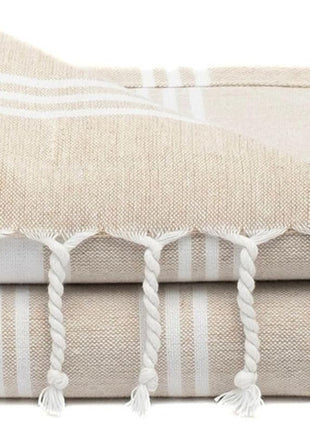 Cotton Turkish Beach Towel Towels Oversized 36"X72" Pool Absorbent Extra Large Quick Dry Sand Travel Towel (Beige, 4 Pack)