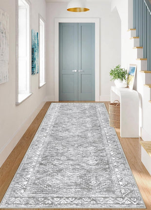 Moroccan Large Area Rug 5X7 - Soft Machine Washable Geometric Boho Distressed Farmhouse Rug Morden Stain Resistant Indoor Floor Carpet for Bedroom Dining Table Nursery Home Office (5 X 7, Beige)