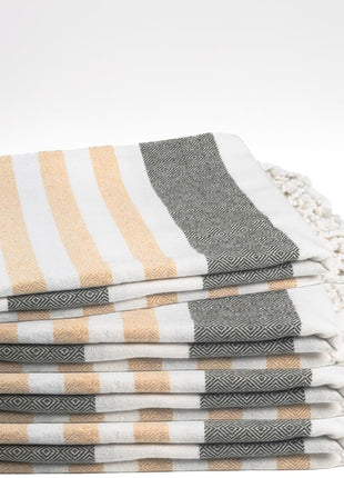 Cotton Turkish Beach Towel Towels Oversized 36"X72" Pool Absorbent Extra Large Quick Dry Sand Travel Towel (Beige, 4 Pack)